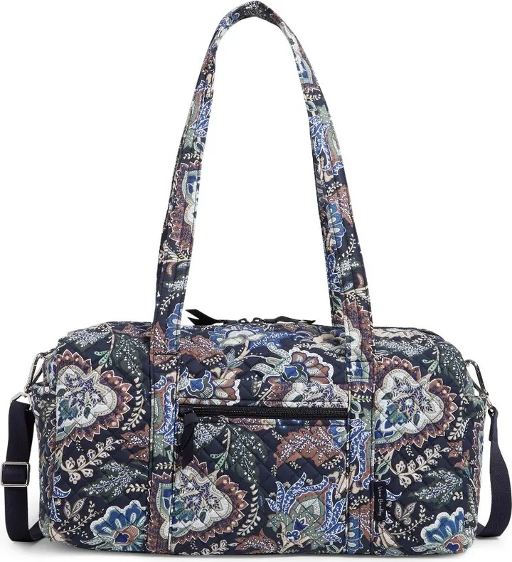 Vera Bradley Women's Recycled Cotton Small Travel Duffel Bag Java Navy Camo