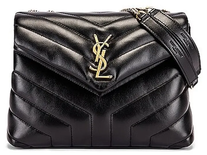 Saint Laurent Small Supple Monogramme Loulou Chain Bag in Black