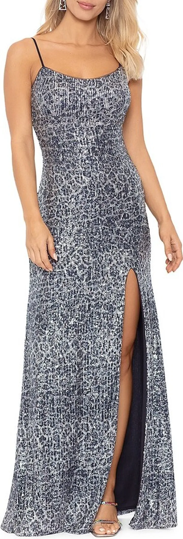Animal Sequin Sheath Gown