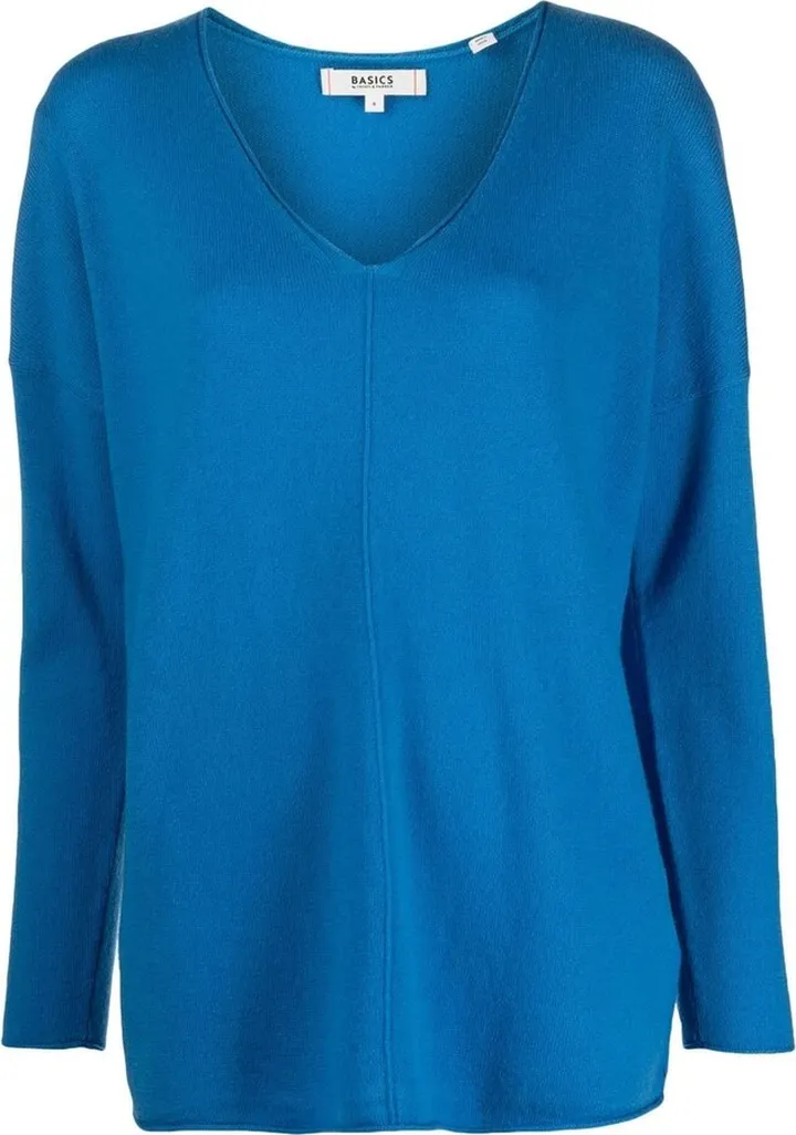 fine-knit V-neck jumper