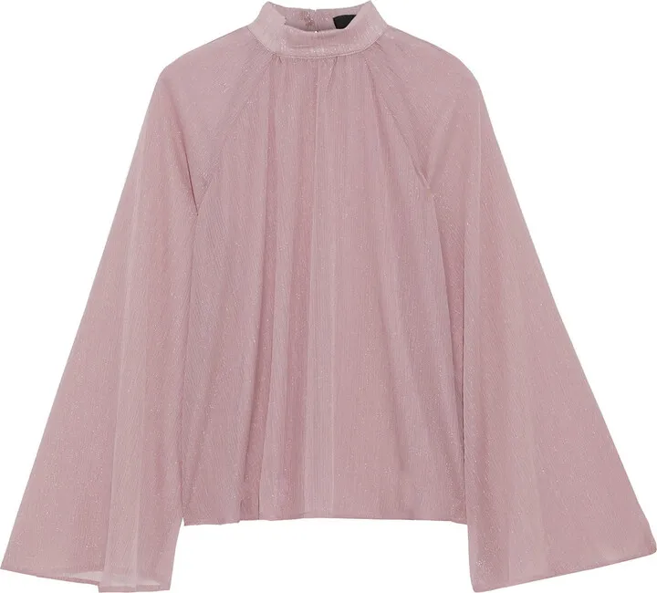 Tennessee metallic crinkled-chiffon blouse