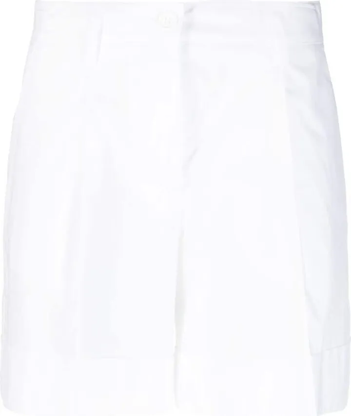 Pleat-Detail Cotton Chino Shorts