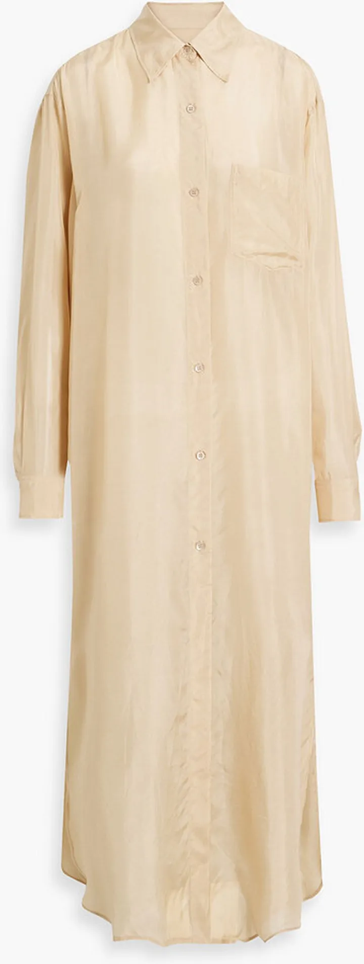 Silk midi shirt dress