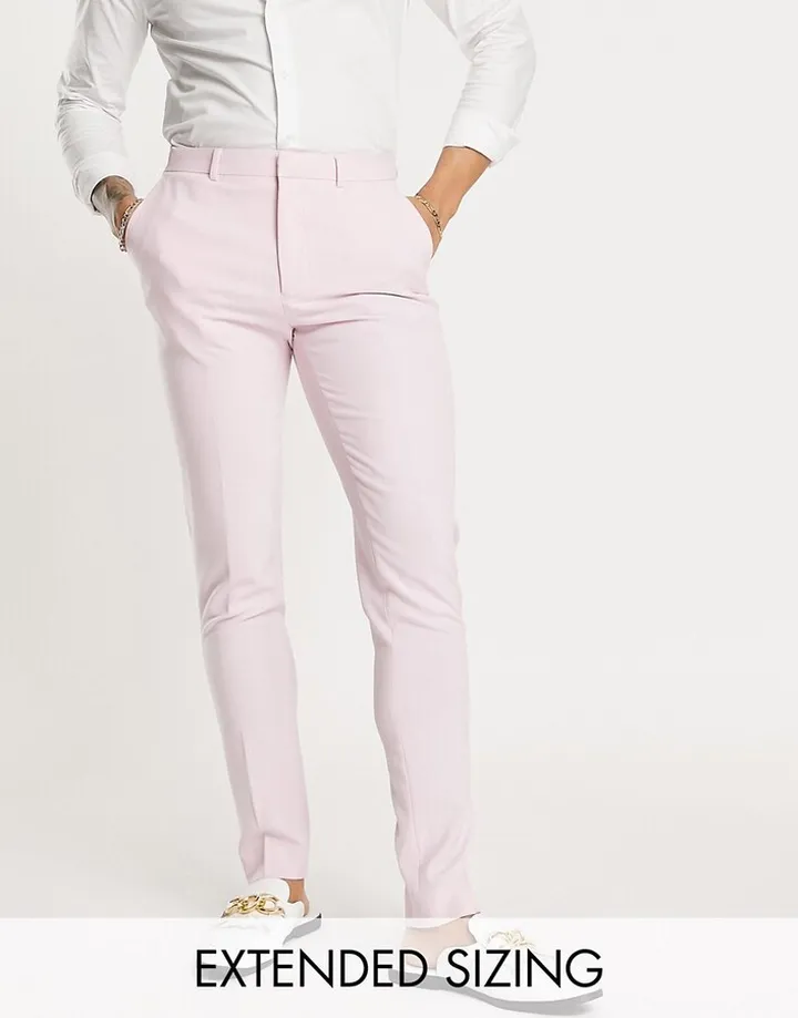 ASOS DESIGN skinny Smart pants pink