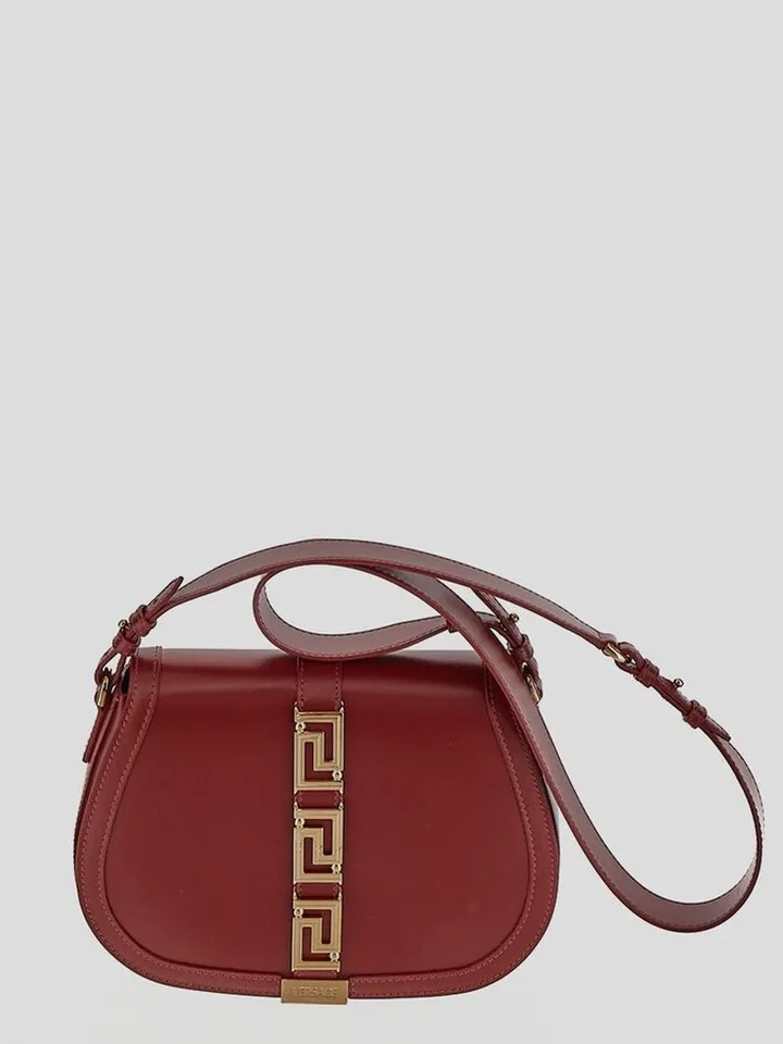 Versace La Greca Foldover Top Shoulder Bag