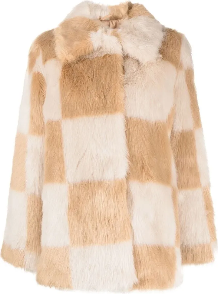 Faux-Fur Checked Jacket