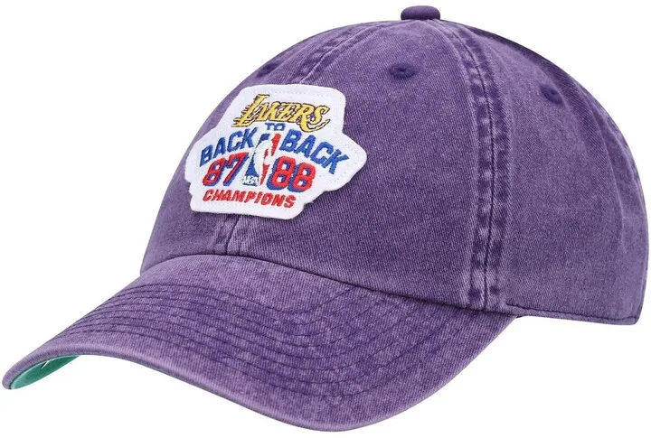 Men's Purple Los Angeles Lakers Hardwood Classics Back to Back '87-'88 Champions Adjustable Dad Hat