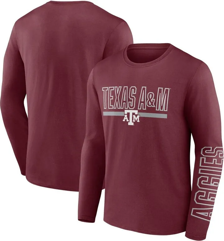 Men's Fanatics Branded Maroon Texas A M Aggies Modern Two-Hit Long Sleeve T-shirt