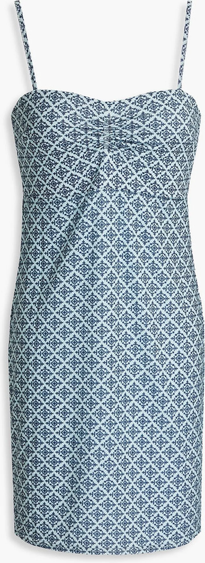 Samara Paloma gathered printed stretch-jersey mini dress