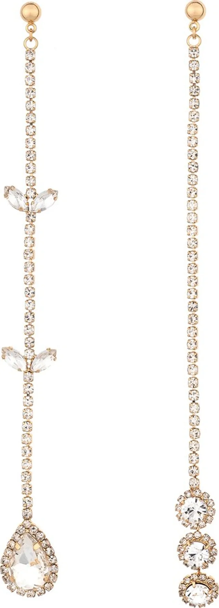 Crystal Mismatched Drop Earrings