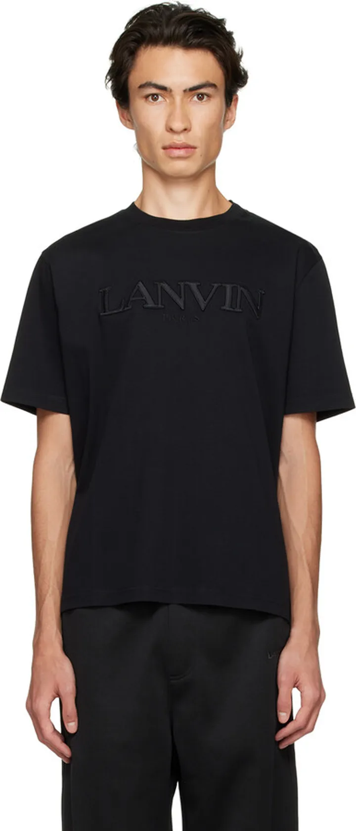 Lanvin Black Embroidered T-Shirt