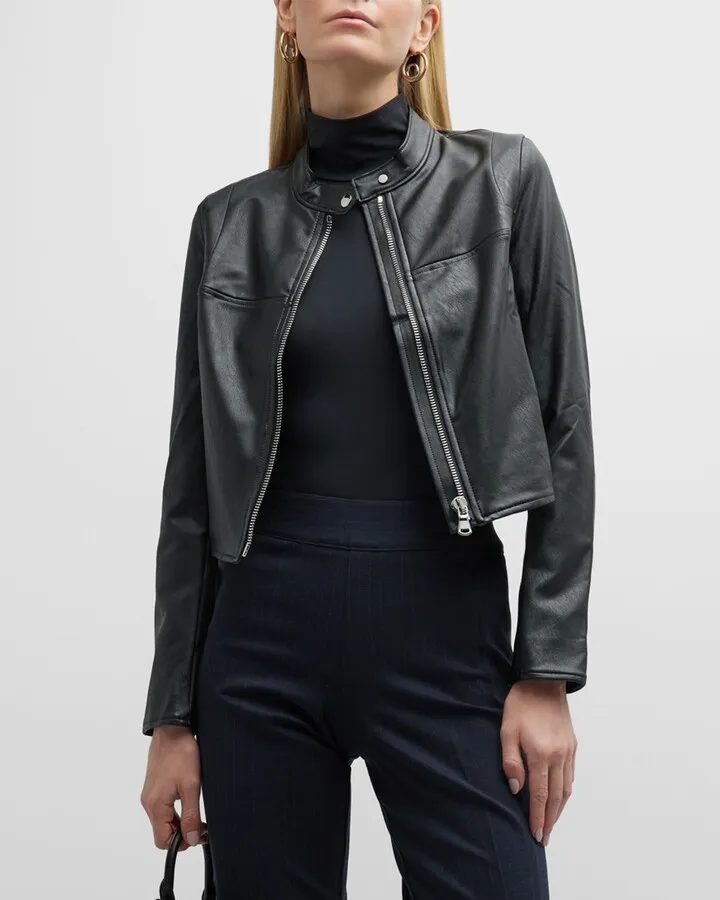 Leather-Like Moto Jacket