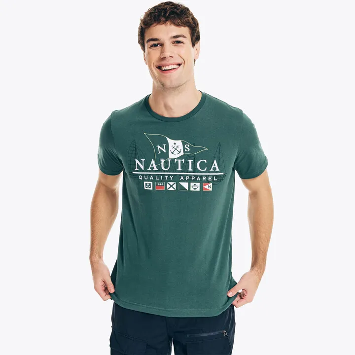 Sustainably Crafted Flags Graphic T-Shirt