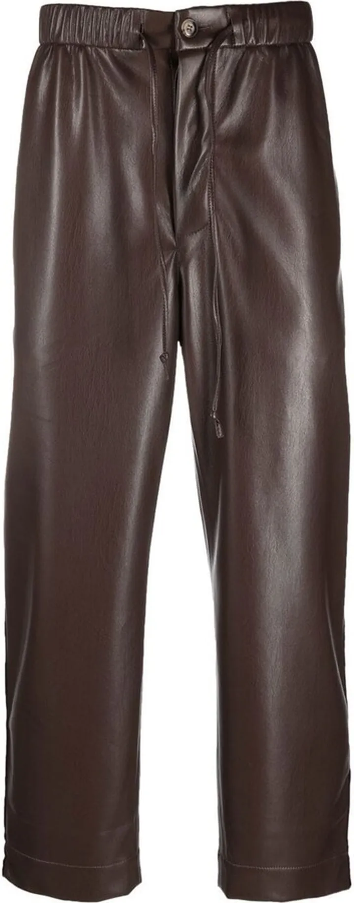 Straight-Leg Leather-Effect Trousers