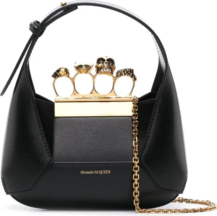 Black The Jewelled Hobo Mini Bag