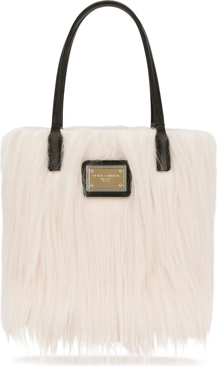 Faux Shearling Shopper Tote