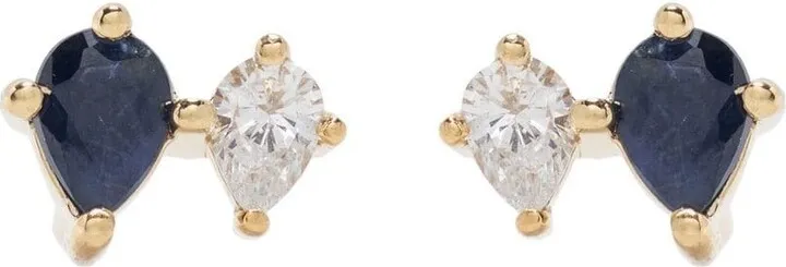14kt yellow gold Premier Amigos sapphire and diamond earrings