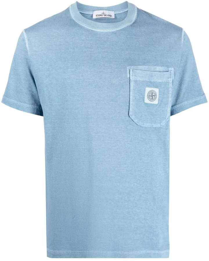 Compass-patch cotton T-shirt