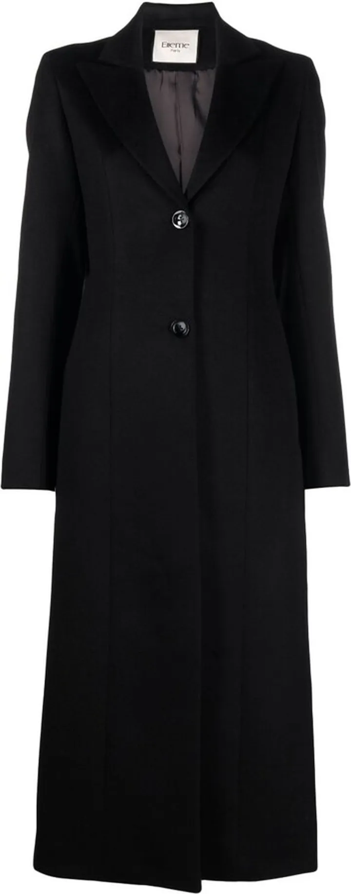 Black Single-Breasted Wool Coat