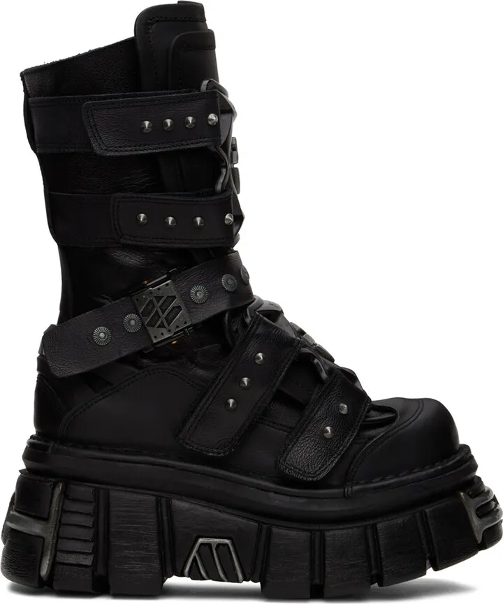 VETEMENTS Black New Rock Edition Gamer Ankle Boots
