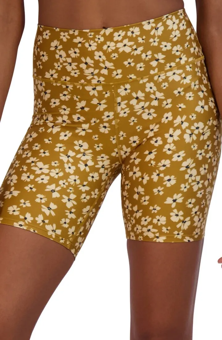 Floral Peached High Waist Bike Shorts