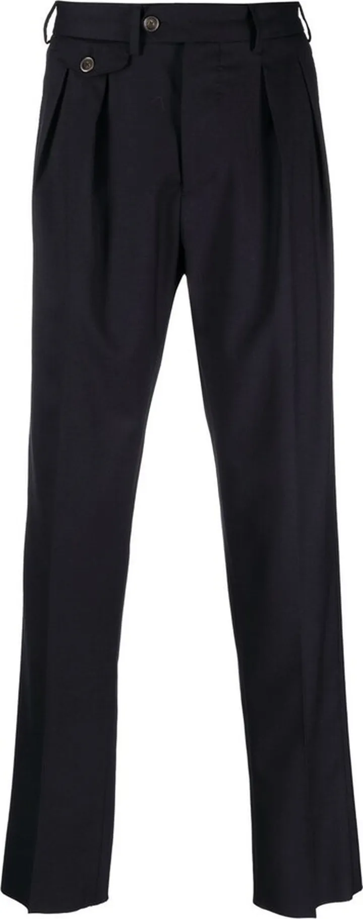 Pleated Slim-Cut Trousers