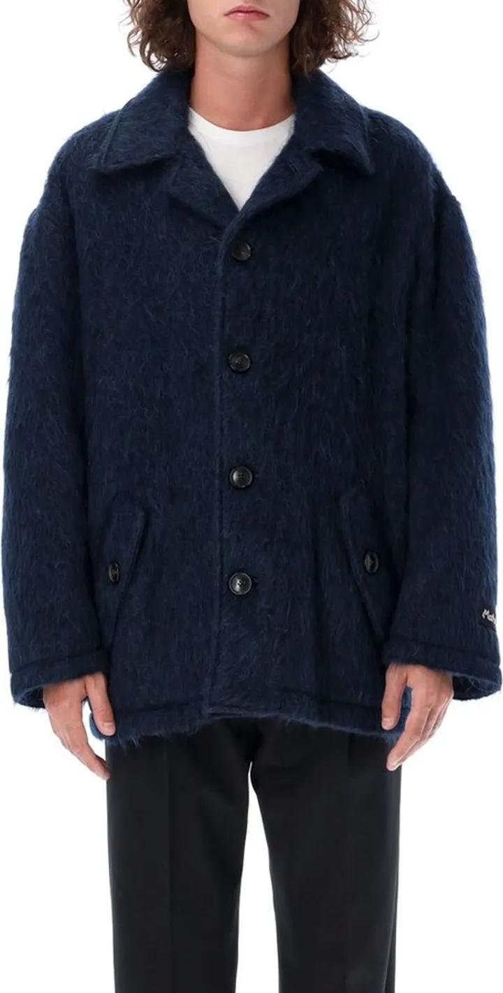 Marni Faux-Fur Long-Sleeved Coat
