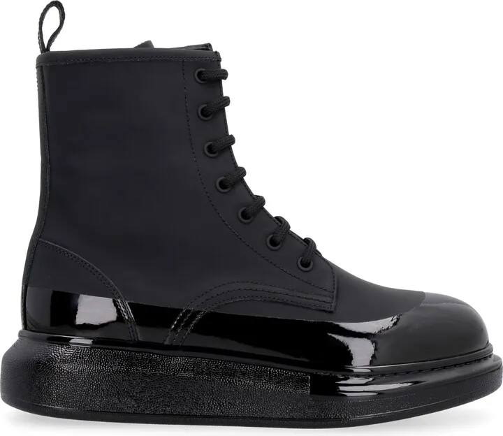Varnish Detail Combat Boots
