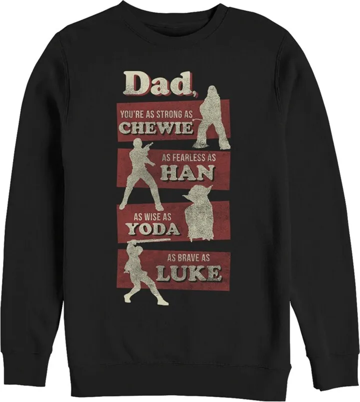 Men's Star Wars Dad You're Strong Fearless Wise Brave Sweatshirt - Black - Small