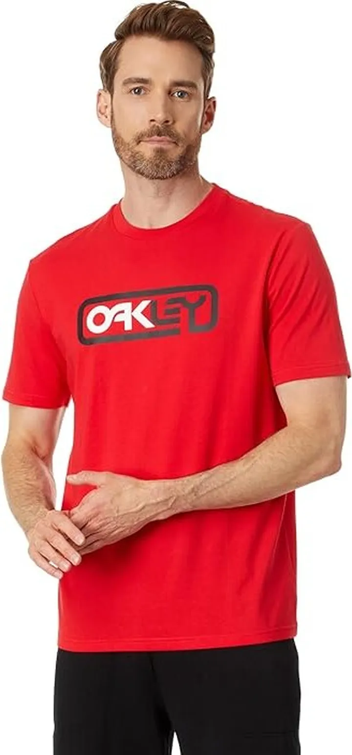 Oakley Locked In B1B Short Sleeve Tee (Red Line) Men's Clothing