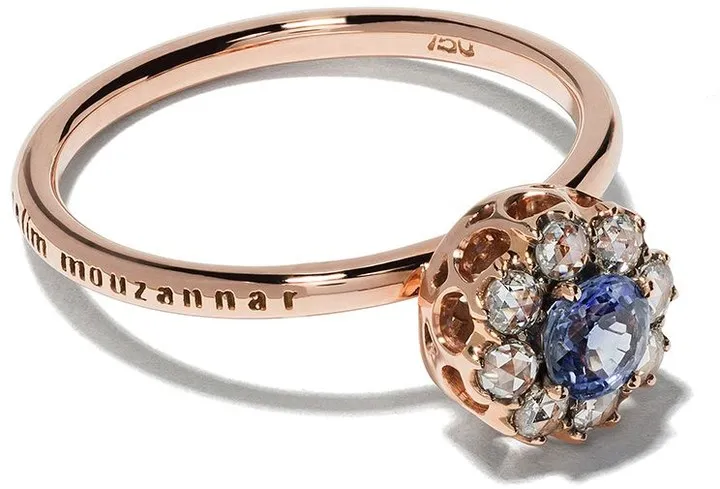 18kt rose gold diamond sapphire Beirut ring