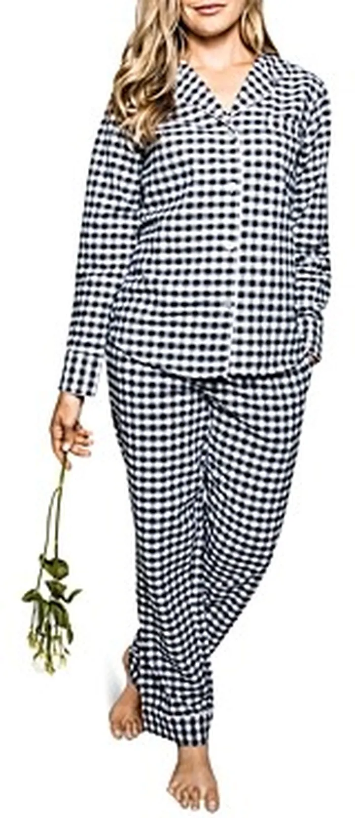 Petite Plume Cotton Gingham Flannel Pajama Set