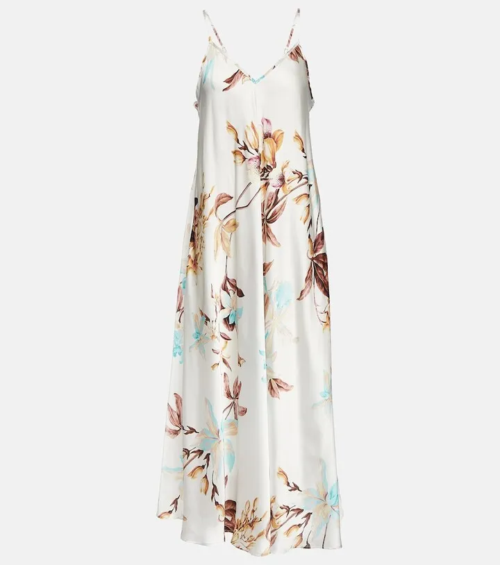 Giava floral silk midi dress