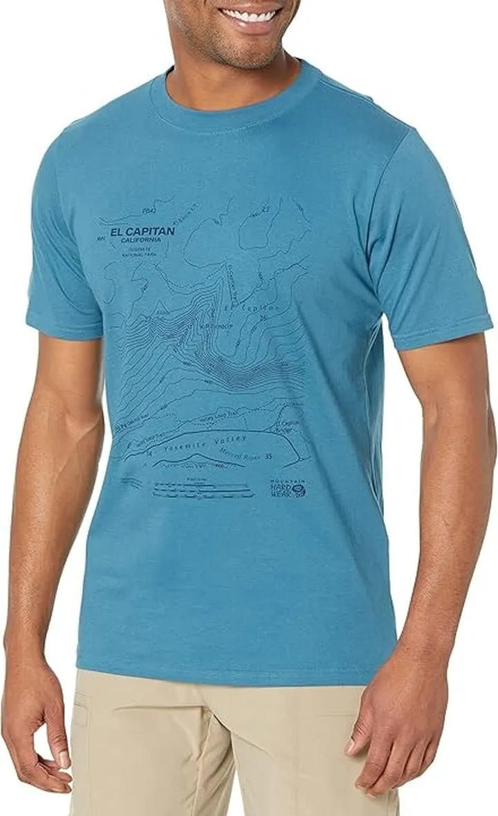 Mountain Hardwear El Cap Topo Short Sleeve Tee (Caspian) Men's Clothing