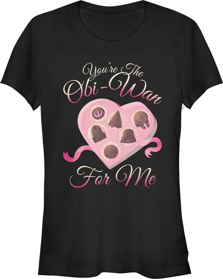 Junior's Star Wars Valentine You're the Obiwan For Me T-Shirt - Black - 2X Large