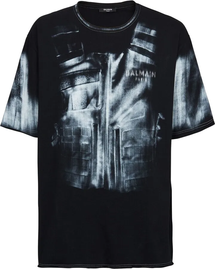 brushed graffiti-print T-shirt