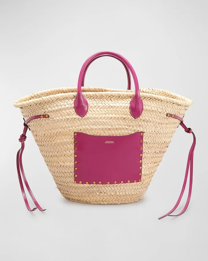 Cadix Straw & Leather Tote Bag