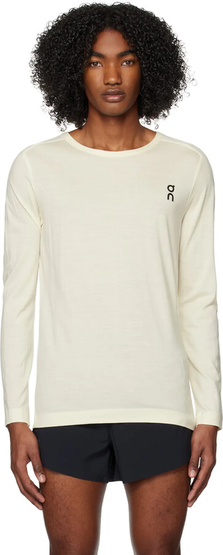 On Off-White Saddle Shoulder Long Sleeve T-Shirt