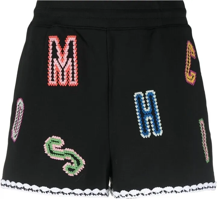 Crochet Logo-Lettering Shorts