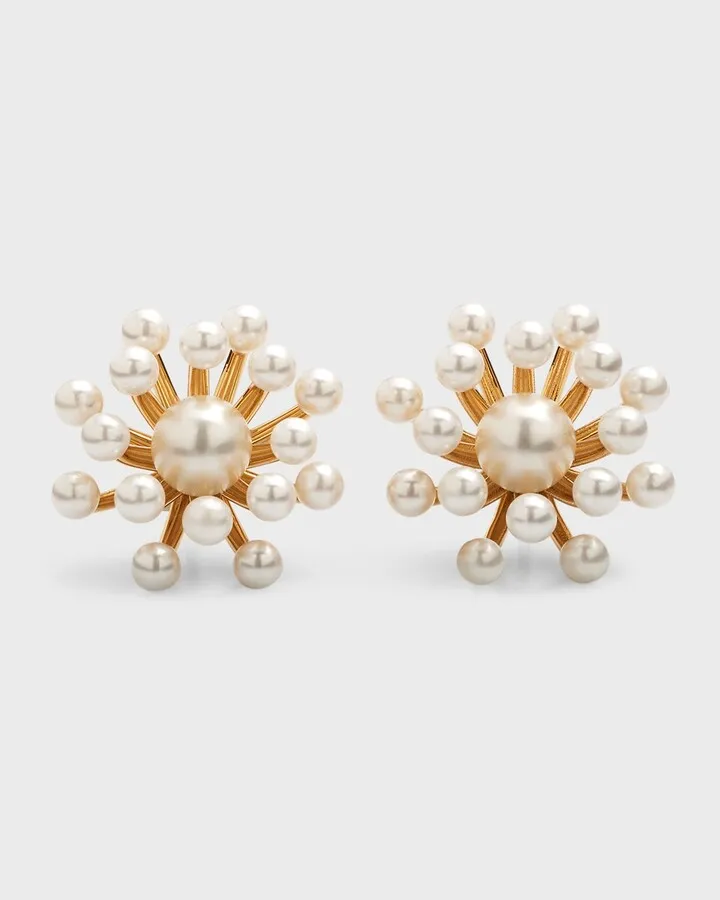 Pearly Cluster Button Earrings