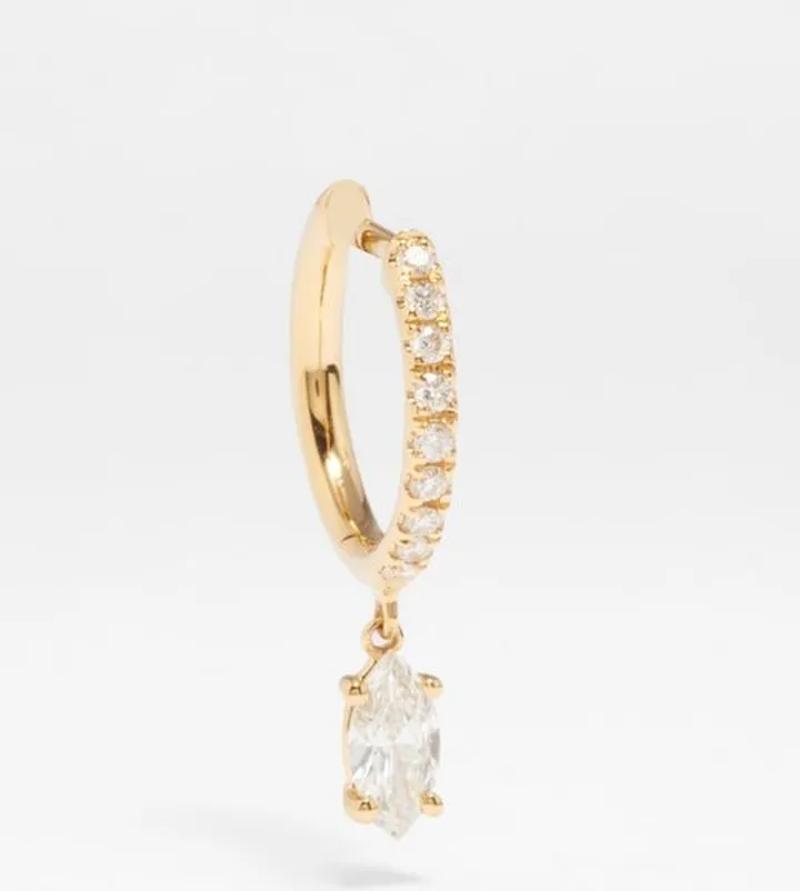 Diamond Drop Diamond & 18kt Gold Single Earring