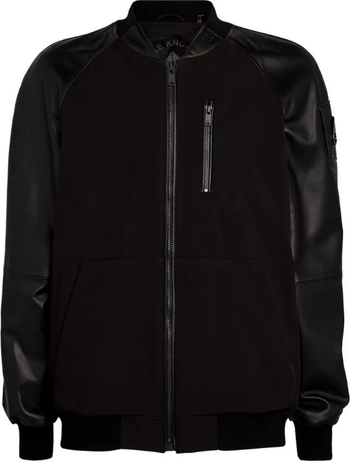 Moose Knuckles Leather-Detail Bomber Jacket