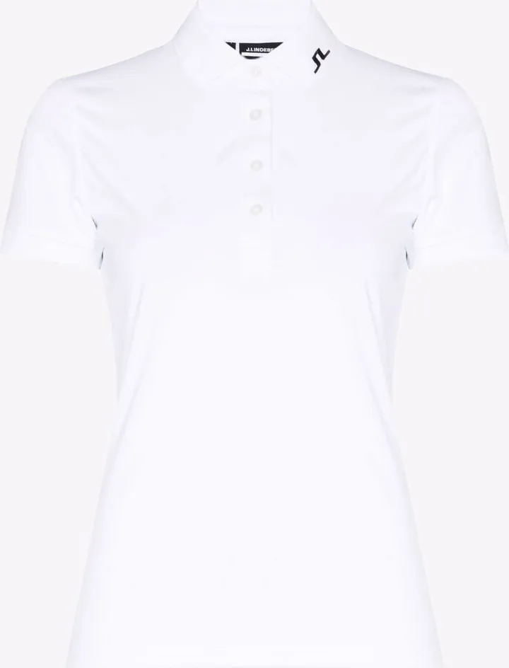 White Tour Logo Piqué Golf Polo Shirt