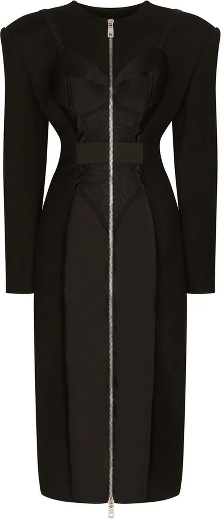 Layered Corset-Detail Coat