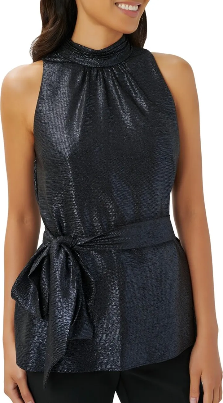 Adrianna Papell Metallic Halter Top