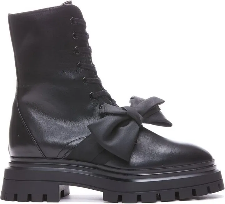 Stuart Weitzman Bedford Loveknot Lace-Up Boots