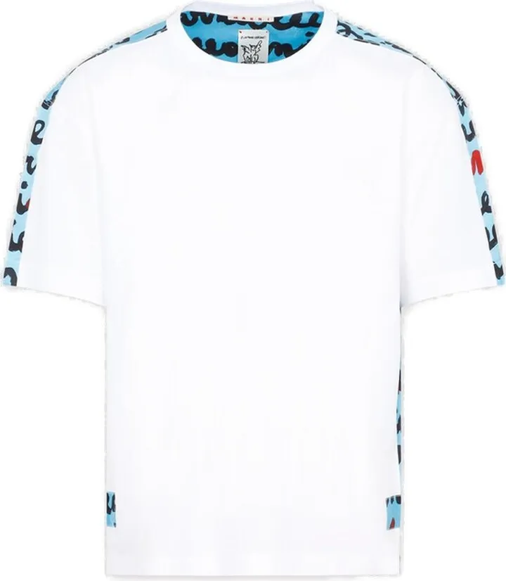 Marni Calligraphic Logo Printed Crewneck T-Shirt