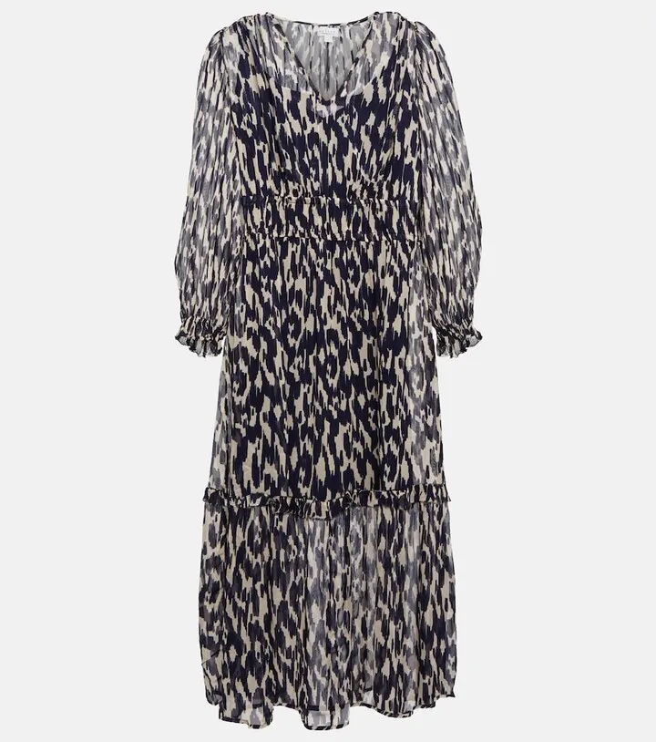 Kendra printed georgette midi dress