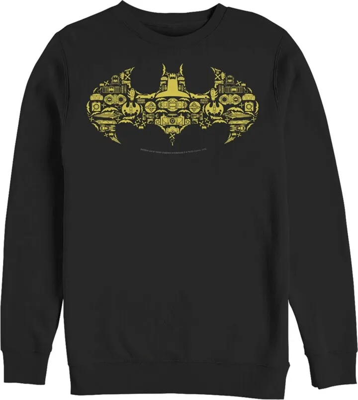 Men's Batman Logo Icon Collage Sweatshirt - Black - 2X Large