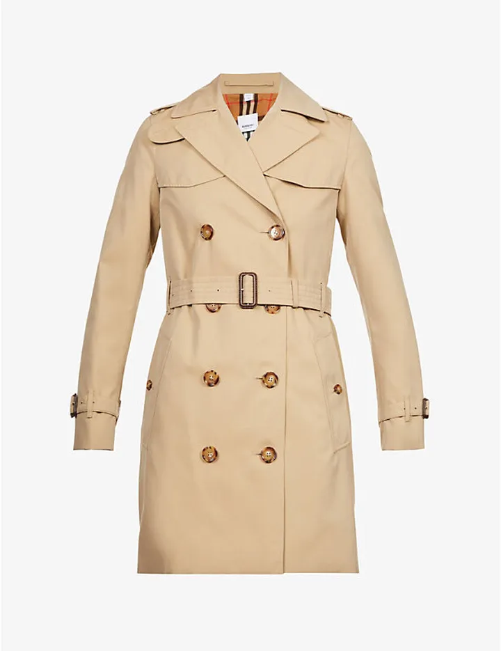 Womens Honey Islington Short Cotton-twill Trench Coat